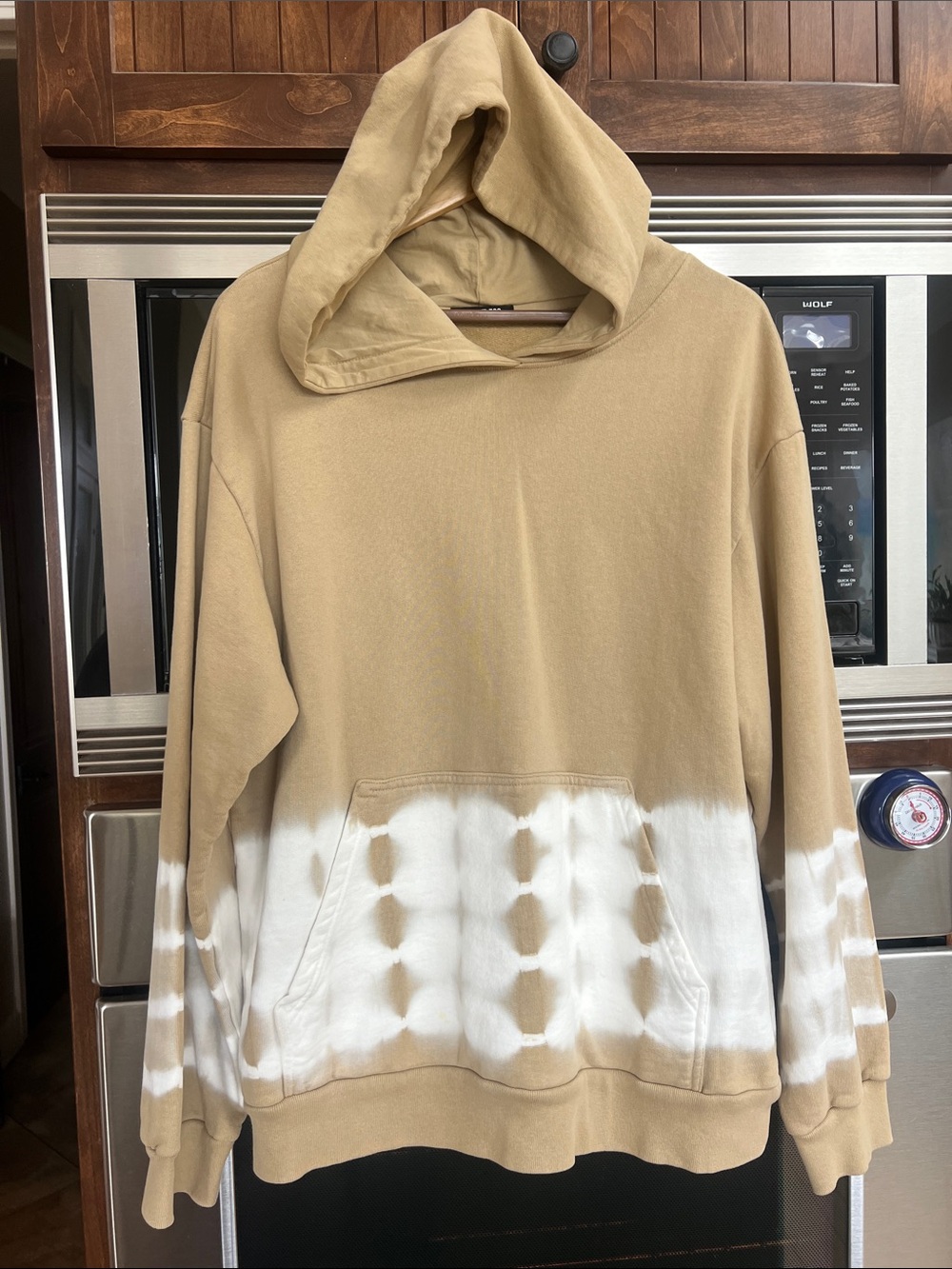 TALENTLESS MENS HEAVYWEIGHT HOODIE PULLOVER BEIGE TIE DYE LIKE NEW NO FLAWS XL